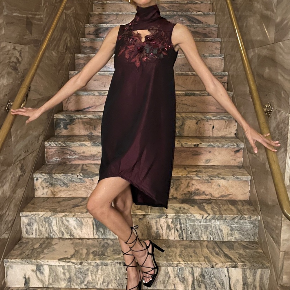 Floral Detailed High Low Babydoll Dress